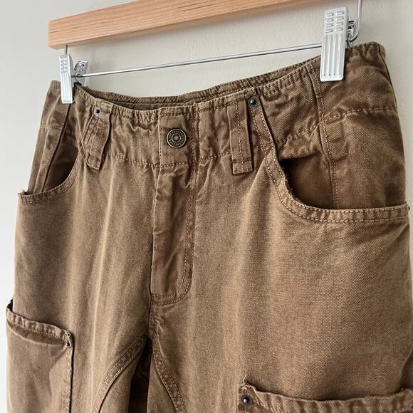 Free People We The Free NWT Supersonic Slim Crop Breen Brown Pants, Size 2 - Picture 11 of 13